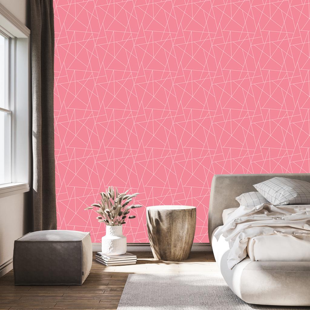 Wallpaper Geometric pattern coral, coral bottom for living room and bedroom 50x1000