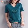 Women's V-Neck Pure Cotton Short Sleeve T-Shirt