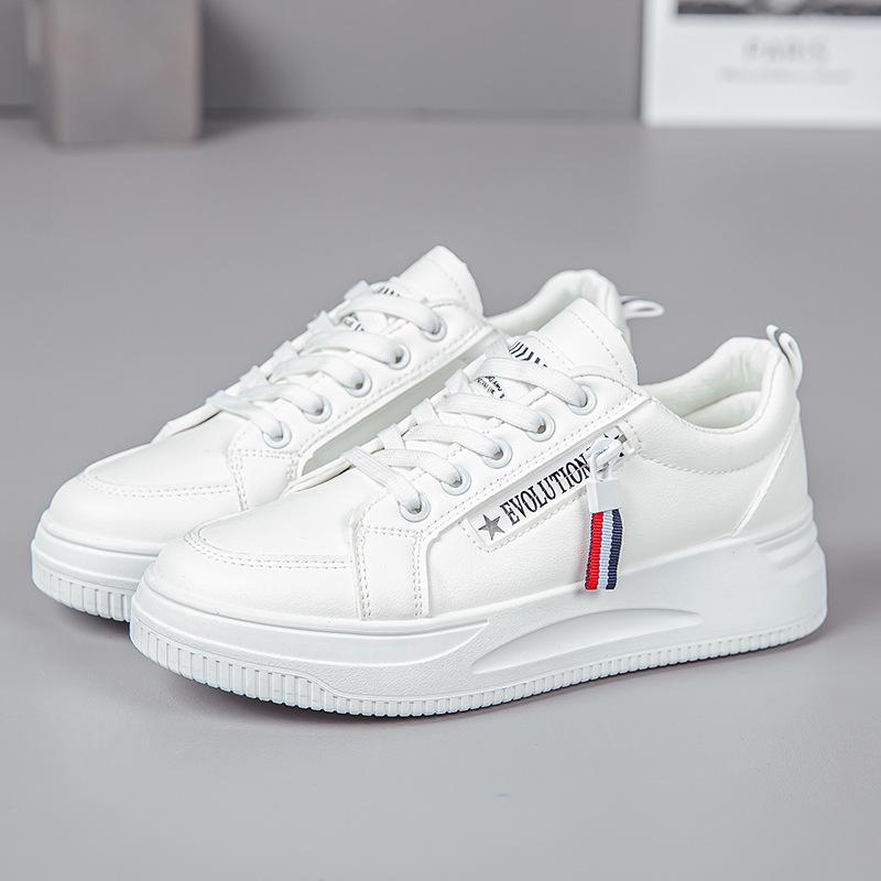 [Customization] Thick-soled Little White Shoes for Women's Spring 2025 New Leather Board Shoes Versatile and Popular Casual Sports Women's Shoes