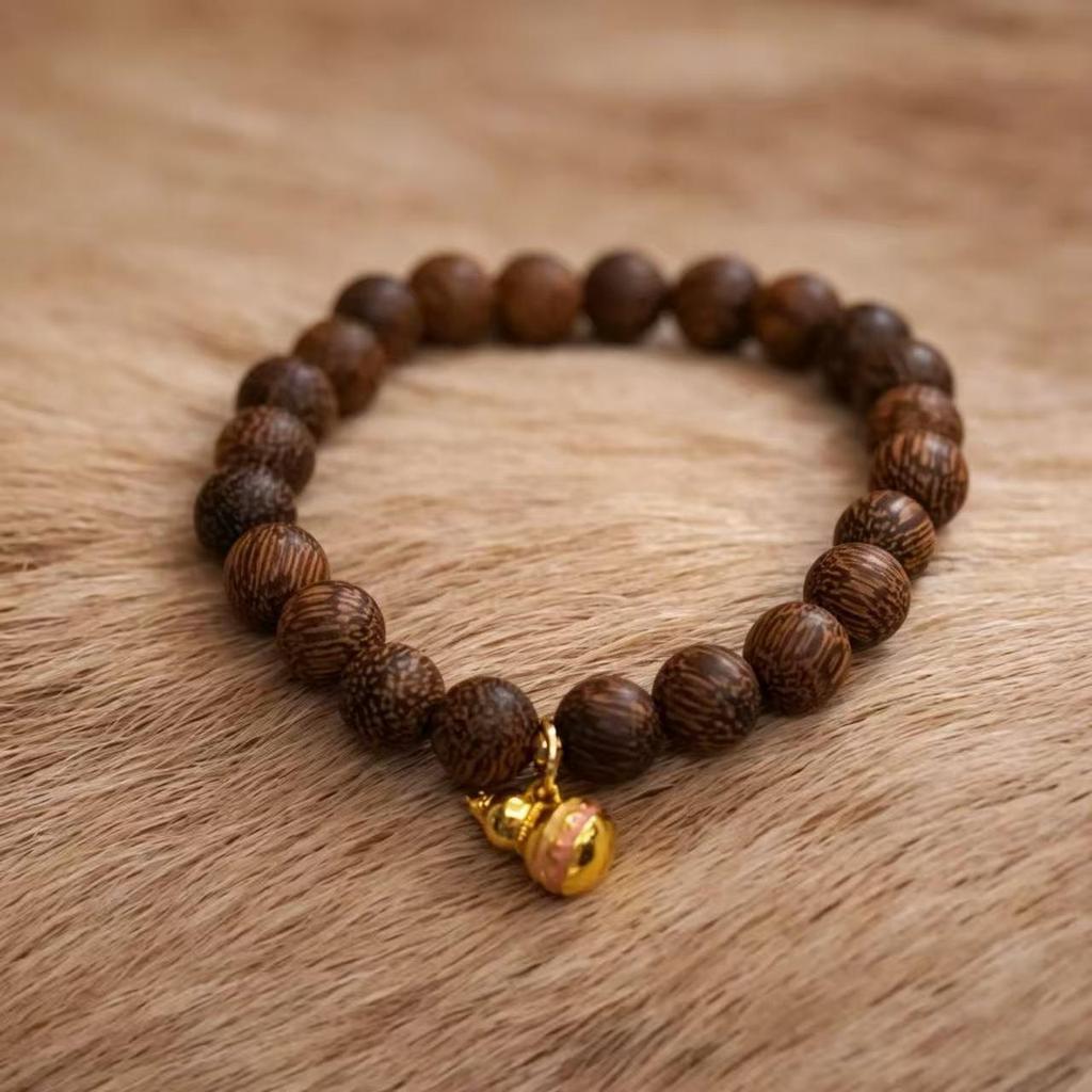 Exquisite Agarwood Carved Gourd Beads Bracelet for Women