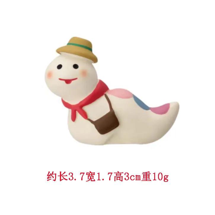 Japanese Style ZAKKA Cat Crafts Small Ornaments for Chinese New Year Snake Year Trend Bonsai Food and Decorative Resin Figurines