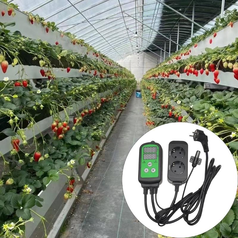 Dispositivo di Controllo Umidità Digitale Preciso 2000W 220V con Display LCD Monitoraggio in Tempo Reale per Tende da Coltivazione per Giardini Indoor Piante