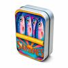 Portable Tin Case Mini Metal Box Cute Sardine Print Tin Box Small Pill Case Travel Jewelry Storage Case Desk Handbag Office