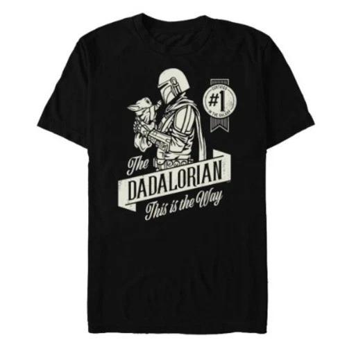 Star Wars The Mandalorian and Grogu Dadalorian Father s Day 100% Cotton T-shirt Mens Tees Top Black Med S