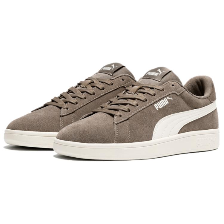 Puma Smash 3.0 Cow Split Leather Synthetic Fashion Comfortable Non-Slip Sneakers Unisex Sneakers Brown 390984-32