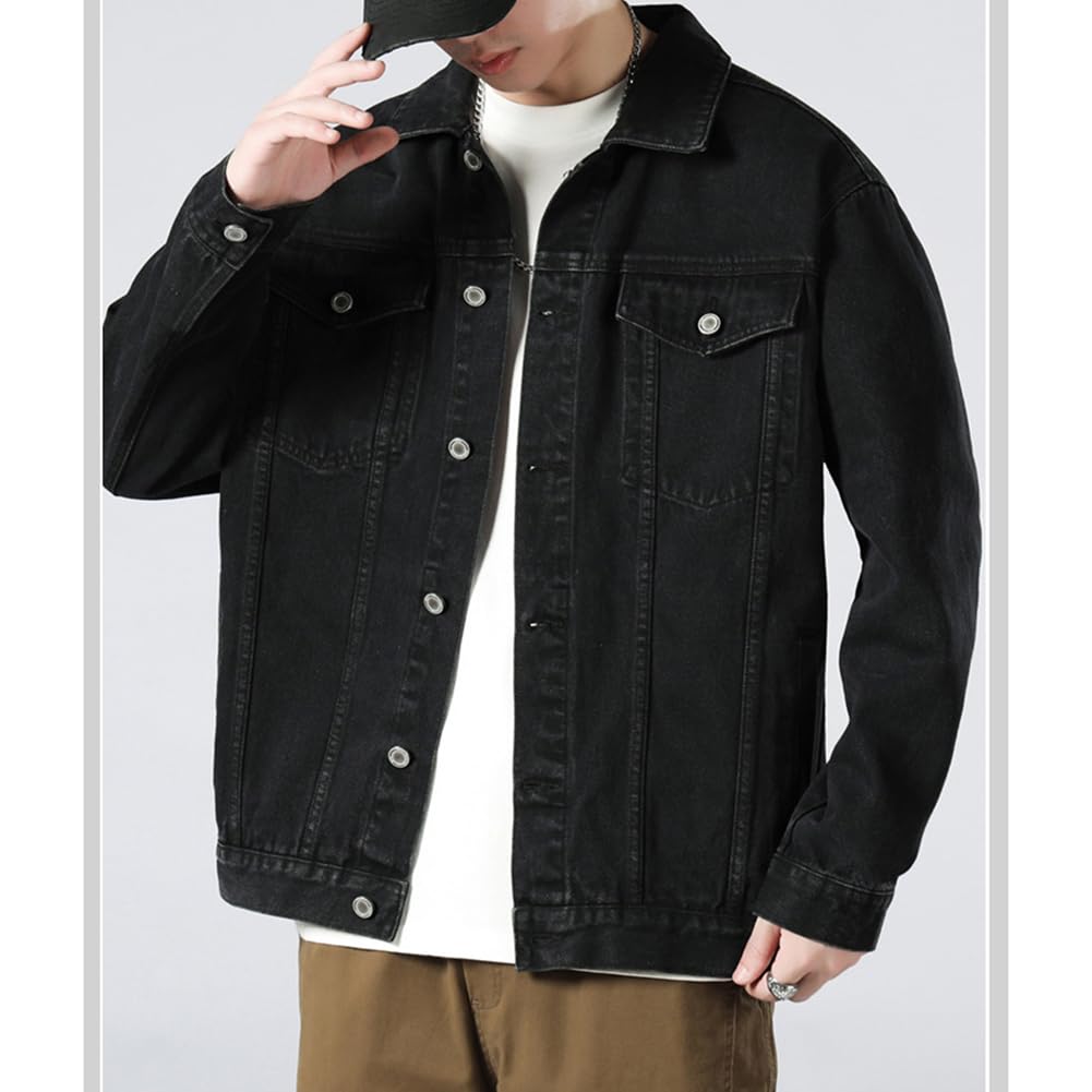 TYYRBMG Denim Back Plus Long CXH754 Men's Jacket, Casual, Washed, Slit, Sukajan, Business, Sizes, Spring, Indigo, Sleeve, Spring, Summer, Fall, (XL,