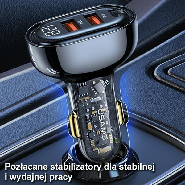 USAMS Lad. alone. 2xUSB+1xUSB-C 125WFast Charge transparent blue CC158CC02 (US-CC158)