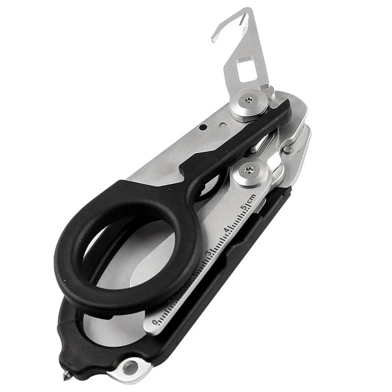 Taktische 6-in-1-Multifunktions-Raptorschere für medizinische Notfallreaktionen, faltbare Scherenzangen, Outdoor-Überlebenswerkzeug