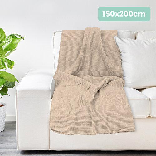 Verra Home Holly Cotton TV Blanket 150X200CM Beige
