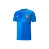 Italy National Team Home Jersey Fan Edition Patchwork Print Round Neck Short Sleeve T-Shirt Men Tops Navy-Blue 765643-01