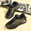 Men's Luxury Jogging Shoes with Black Gold Mesh, Breathable, Fashionable, Comfortable, Fitness and Running Shoes In Sizes 39-45
