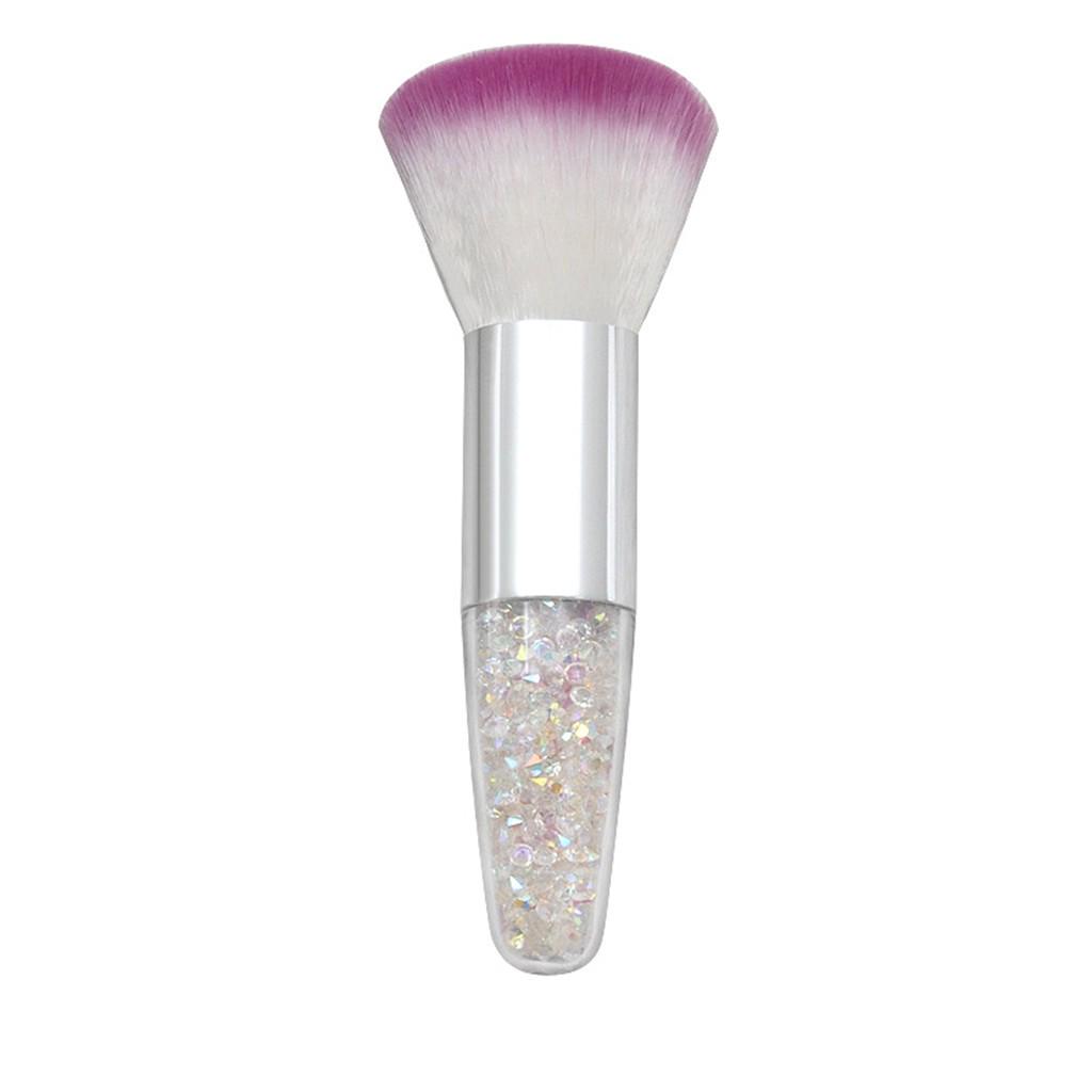 Nástroj na make-up štětce na tvářenky s jednoduchým křišťálovým diamantovým zrnem s průhlednou rukojetí