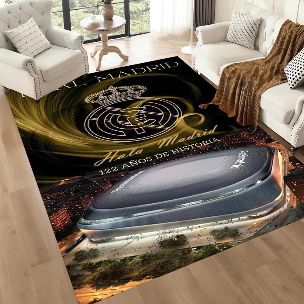Real Madrid Bodenteppich Büroteppich Design Für Arbeitszimmer Schlafsaal Flur Spielzimmer Antirutsch Teppich Büro Heimdeko Spirituelles Geschenk