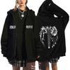 Gothic Skull Print Hooded Sweatshirt Teen Boys Loose Fit Long Sleeve Streetwear Top