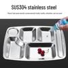 Mailang 304 Stainless Steel 5-Compartment Divided Meal Plate Set