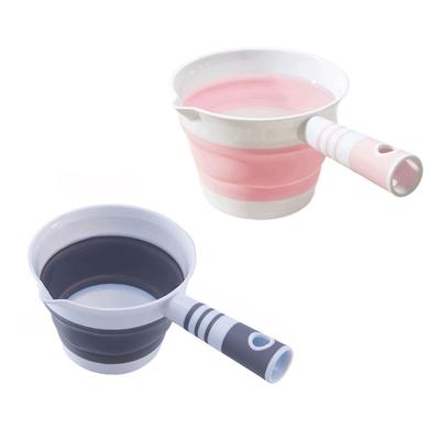 Foldable Long Handle Ladle For Child Bathing Household Tasks Thickened Nontoxic Plastic Construction