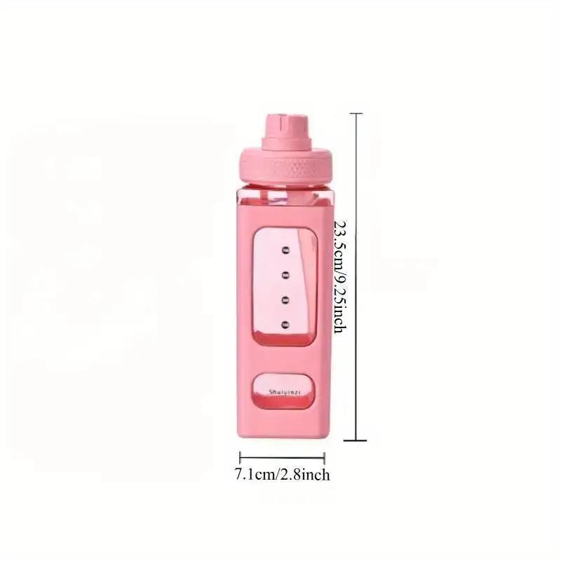 New 700/900ml Summer Water Bottle With Straw Clear Scale Plastic Portable School Drinking Bottle Student Juice Tea Water Cups