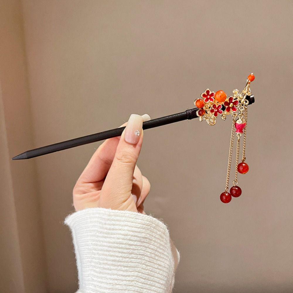 Chinesischer Stil Blumen Haarstab Haargabel Hanfu Haarstab Klassischer Holz Haarstab Mädchen
