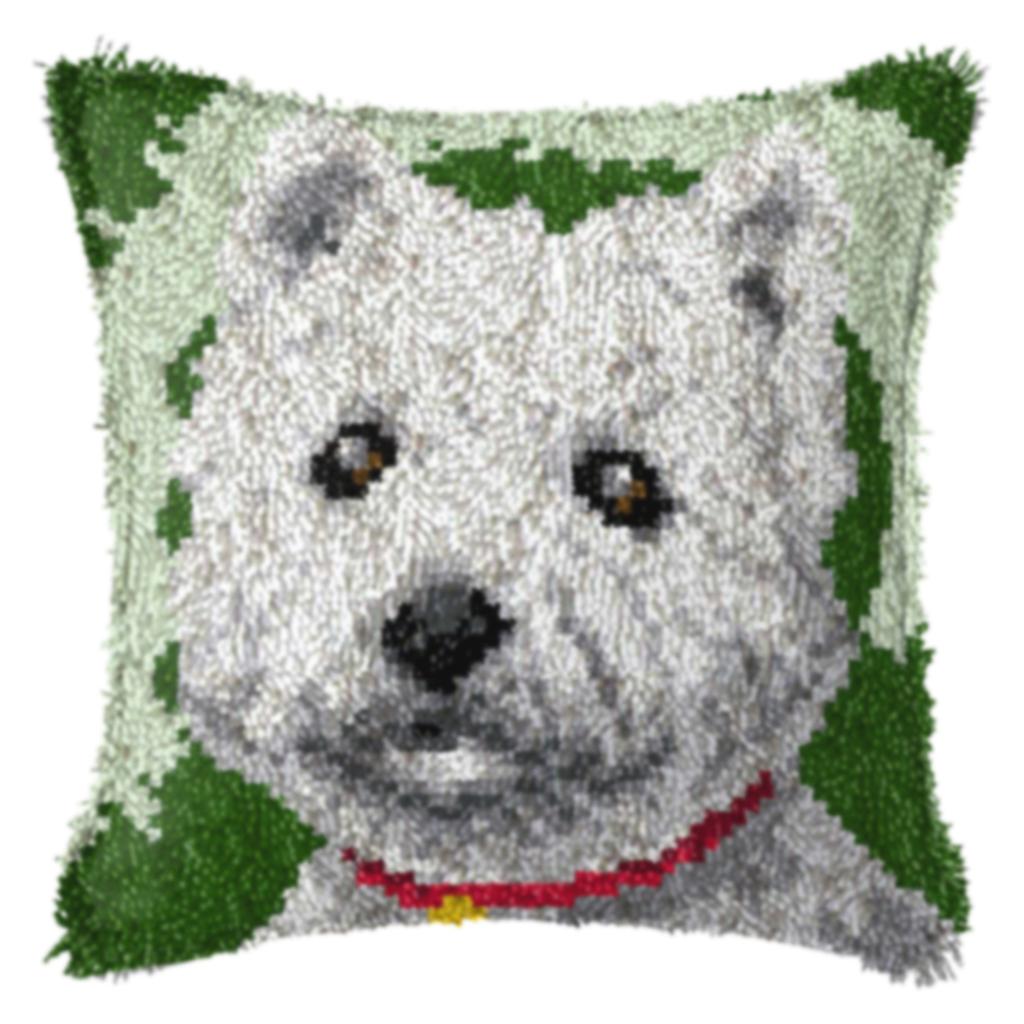 Cute Animal Latch Hook Pillow Smyrna Package Hooks Hand Knitted Dog Embroidered Pillow Carpet Embroidery Set Latch Hook Rug Kits