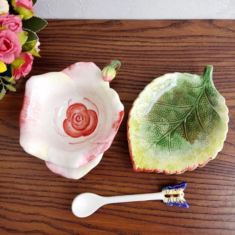 Creative Ceramic Rose Coffee Cup Saucer Painted Embossed Goldfish Mug Fine Breakfast Milk Mug Afternoon Tea Flower Tea Cup Gift