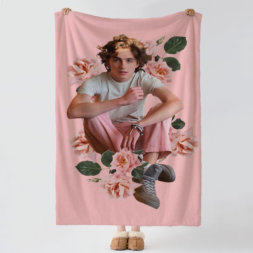 Celebrity T-Timothee Chalamet-t Throw Thick Comfort Flannel Quilt, Multi-scene Use Indoor Outdoor Daily Nap