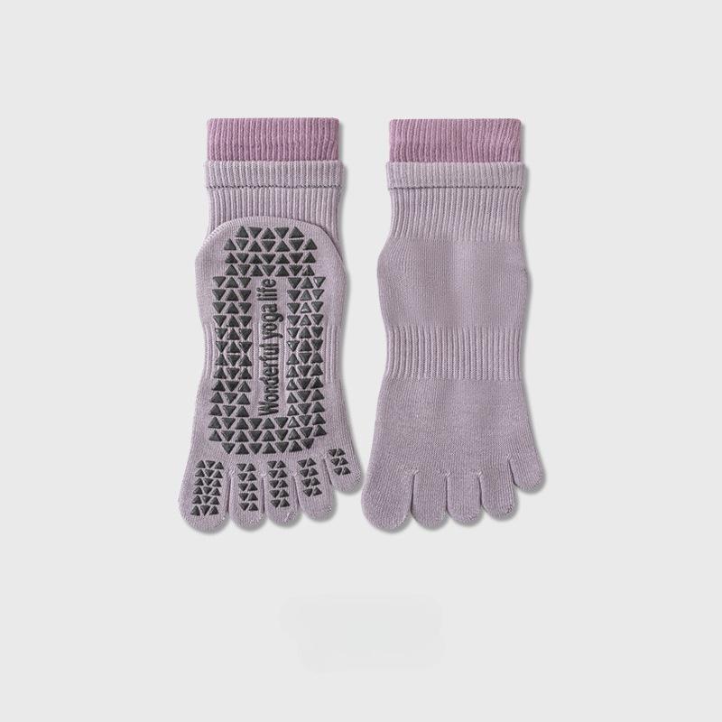 Five-finger Yoga Socks Breathable Cotton Five Toes Pilates Socks Silicone Non-slip Professional Indoor Workout Gym Sports Socks