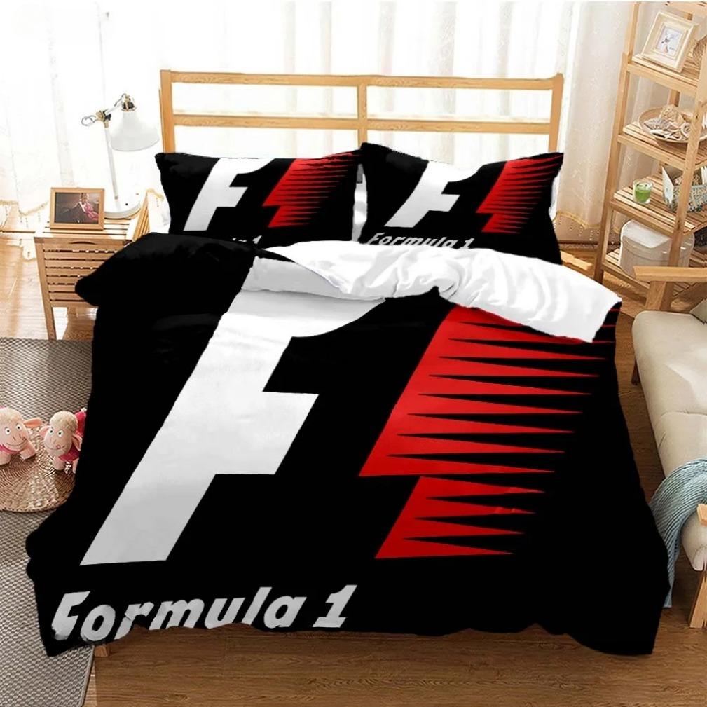 Sada povlečení Formula 1 Povlak na peřinu Formula přikrývka nadšenec do závodů Povlečení Povlak na polštář Postelová sada Pro chlapce Dospělý