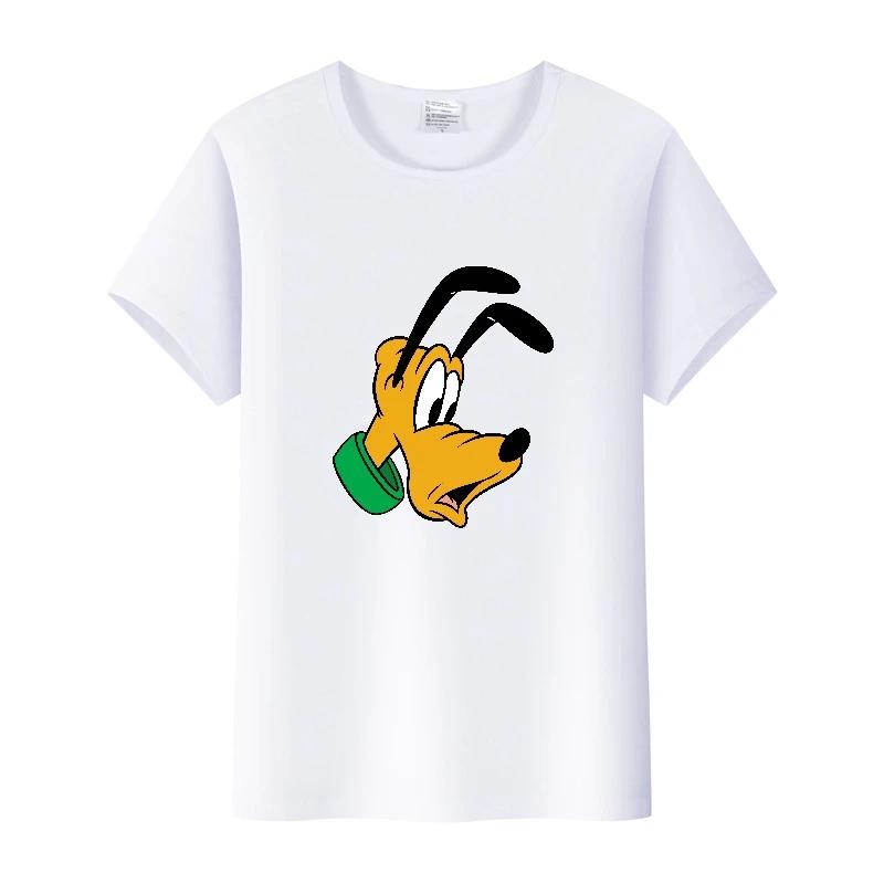 Casual Cartoon Goofy Pluto Clothes Plus Size T-shirt Summer White Tees 90S Tops Harajuku Blouses Tshirt Unisex