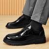 Brand Spring Autumn Men Dress Shoes Lace Up Casual Black Leather Shoes Men Glossy  Loafers Luxury Wedding Party Male Shoes Men