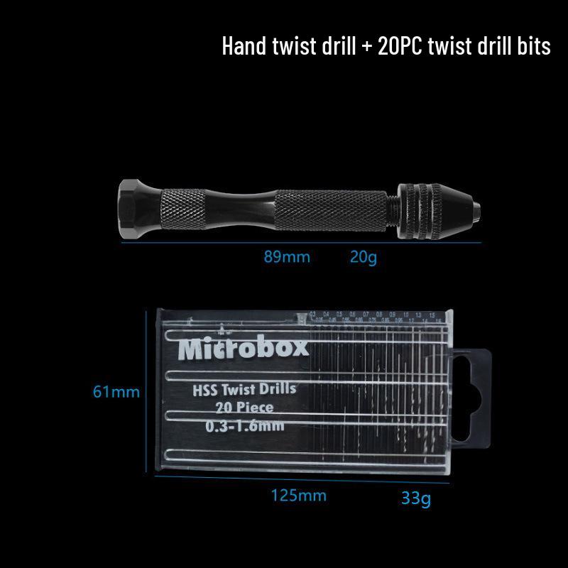 Black Hand Golden Bodhi Woodworking Spiral Drill Bit Set 0.3-3.4mm