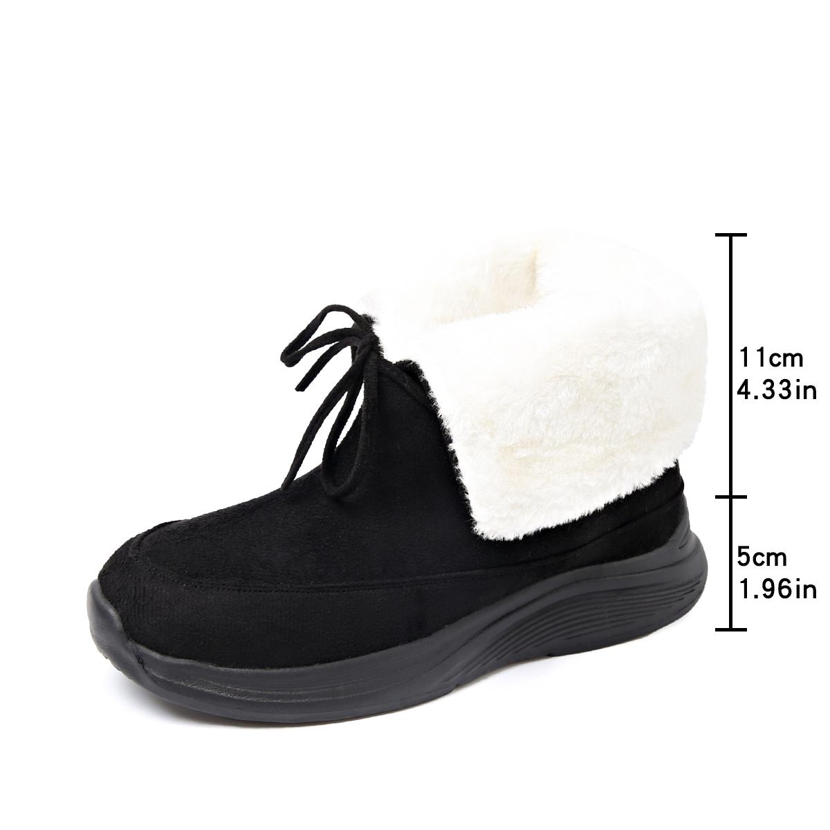 

Fashion Designer Style Woman Winter Wool Fleece Snow Boots Ladies Bowknot Lace Up Ankle Fur Booties Female Thick Plush Casual Botas 43 чёрный