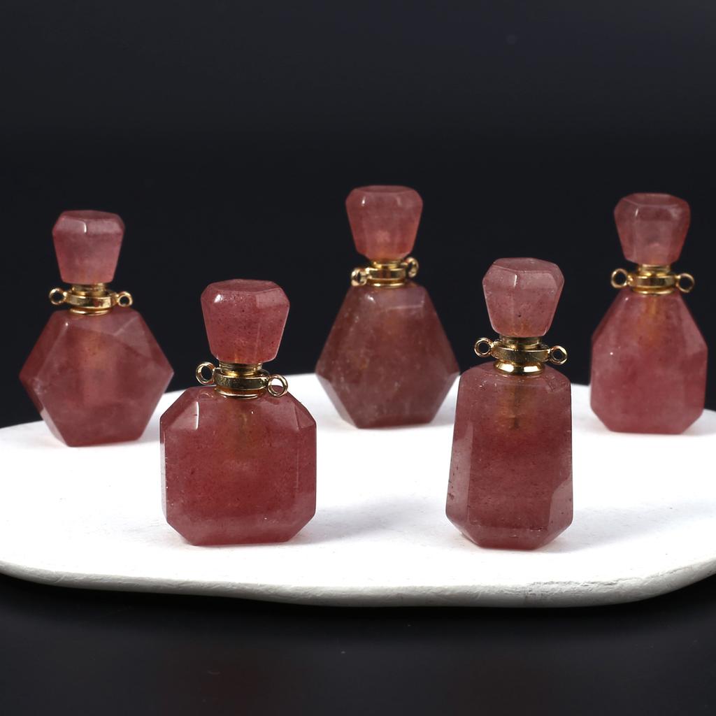 1 szt. Wisiorek z kryształu leczniczego Reiki w stylu boho, Równoważąca energia Kamień naturalny Amulety butelka na perfumy do DIY Naszyjnik Wisiorek Dekoracyjne akcesoria jubilerskie