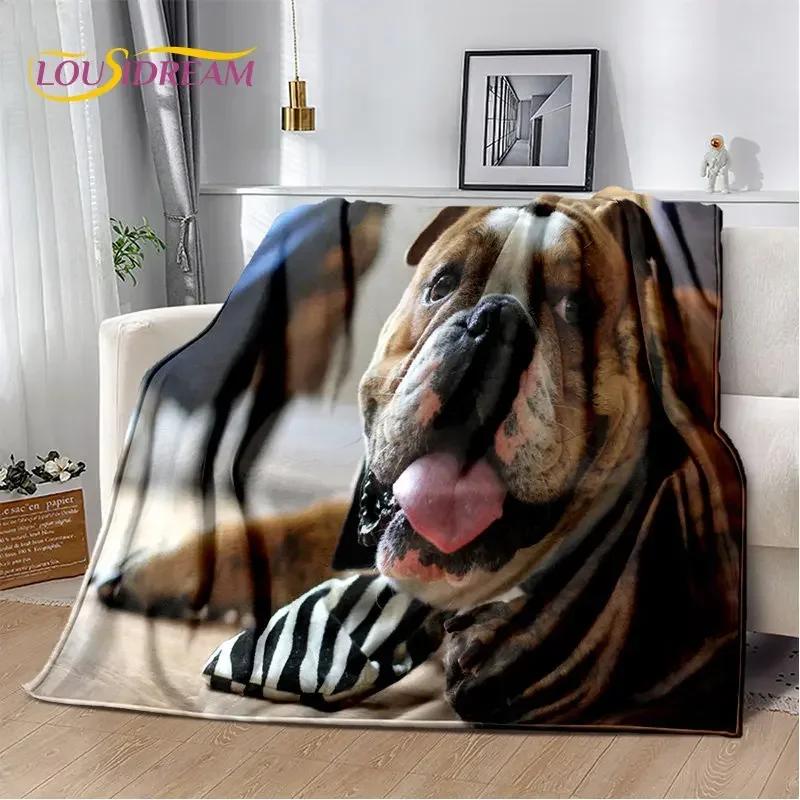 Manta de Felpa Suave para Mascota Perro Pit Bull Francés de Dibujos Animados, Manta de Franela, Manta para Sofá, Cama, Sala de Estar, Dormitorio, Cubierta de Picnic