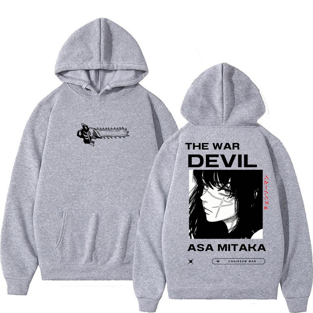 Japan Anime Chainsaw Man The War Devil Hoodies Unisex Harajuku Vintage Sportwear Oversized Fleece Cosplay Pullover Streetwear