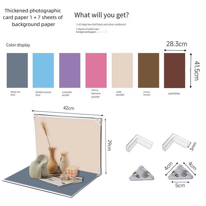 

Набір фонів для фотозйомки 29x42 см Щільний фотокартон 7 паперів для фону Студійна дошка-фон для професійних фотозйомок 29x42cm