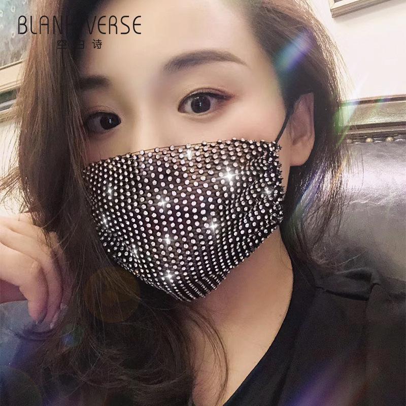 Trendy Rhinestone Face Mask - Vibrant Summer Collection