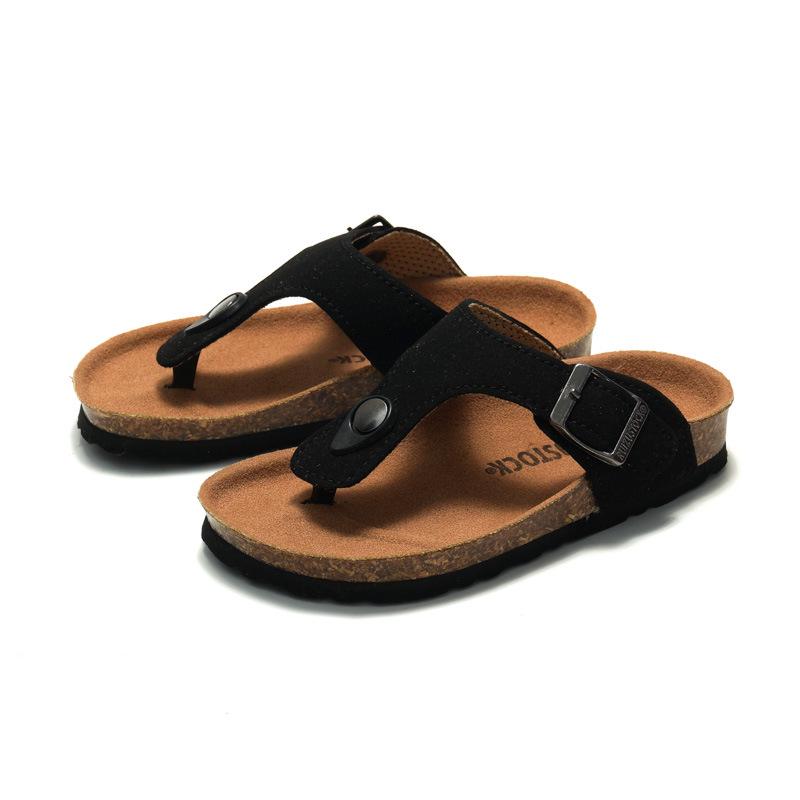2025 Spring/Summer Kids' Cork Thong Sandals - Trendy Korean Style Toe-Post Flip-Flops for Boys and Girls