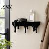 Black Floating Shelf Melting Dripping Wall Shelf, 3D Printed Fun Creative Decor Display for Home Storage Living Room