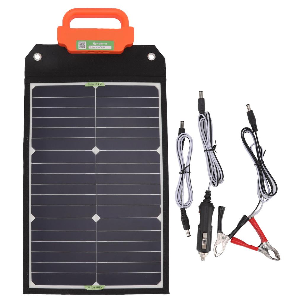 50W 18V Solar Charger Portable with Handle Dual USB Fast Charging Monocrystalline Solar Panel For