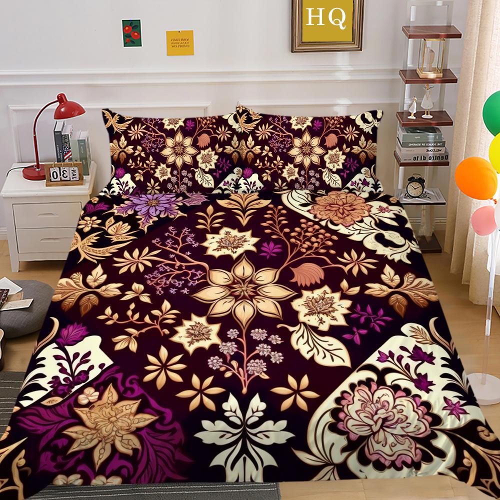 Set Biancheria da Letto Adolescenti Lusso Stampa Floreale 3D Copriletto Biancheria da Letto per la Casa Set Copripiumino in Poliestere