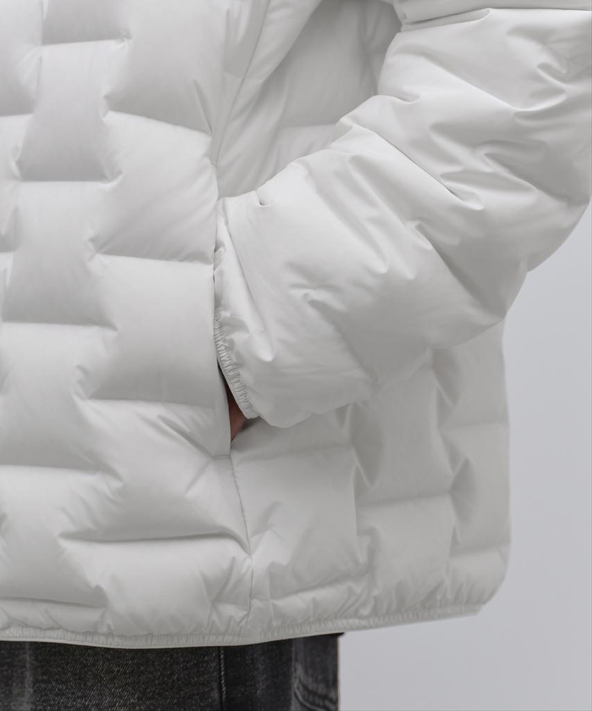 Musinsa Standard Brick Line Hooded Light Down Jacket [Off-White]