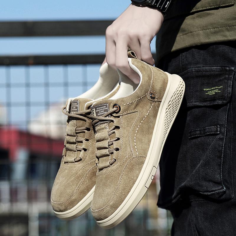 Fashion Trend Retro Fashion High-quality Men's Outdoor Ventilation Non-slip Genuine Leather Sports Shoes Men Soft Flat Bottomed Oxford