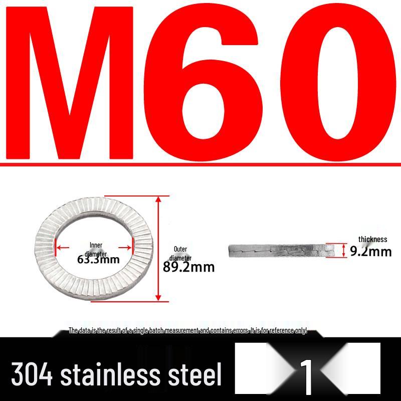 Double-Stacked Interlocking Toothed Anti-Slip Lock Washer 304 Stainless Steel DIN25201