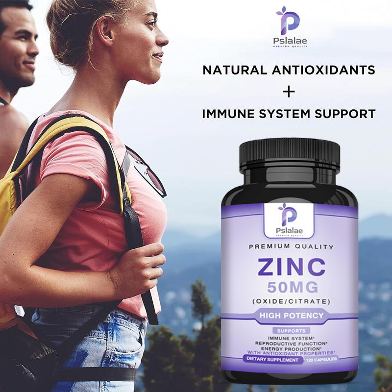 Pslalae Zinc Extract Capsules, 50 Mg Per Serving, High Purity, 120 Capsules, Suitable for Adults.