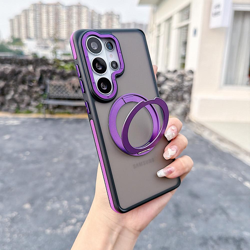 KEYSION Custodia Magnetica Traslucida Opaca per Telefono per Samsung Galaxy S25 S26 Ultra 5G S26+ Supporto ad Anello Rotante a 360° Copertura Antiurto