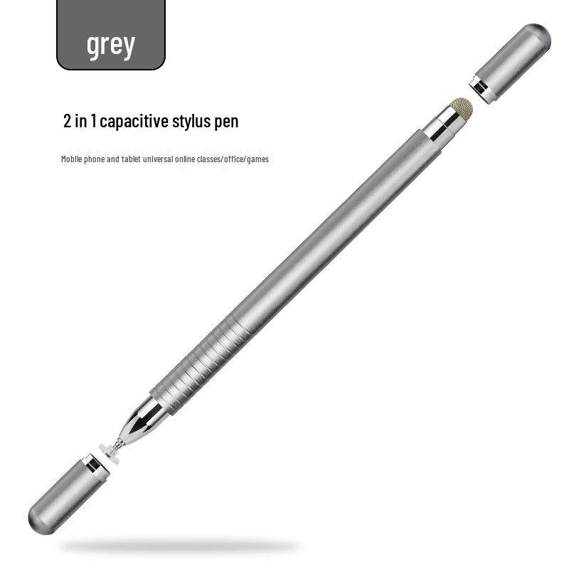 

Магнитный стилус с двумя наконечниками для сенсорных экранов: Тканевый наконечник и емкостный диск для рукописного ввода, совместимый с мобильными телефонами и планшетами серый