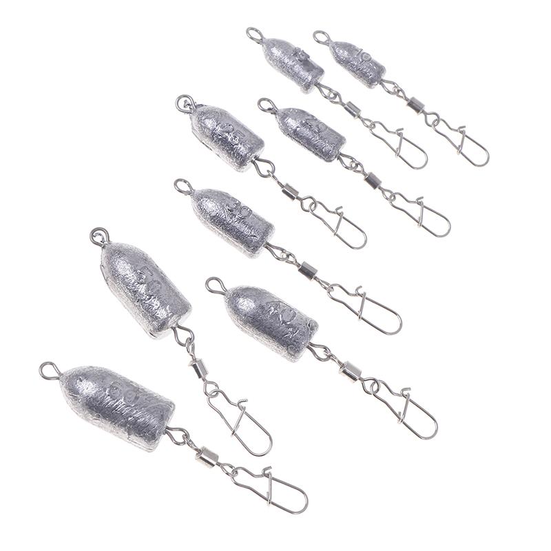 2Pcs Fishing Sinkers Weights Bullet Sinker Rolling Swivel With Interlock Snap Connector 10/15/20/25/30/40/50/60G Fishing Tackle