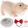 5/6Inch Silicone Pig Doll Toy Mini Soft Lifelike Silicone Pig Cute Model with Clothes Accessories for Kids Girls Birthday Gifts
