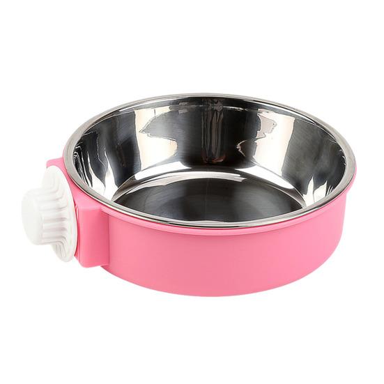 Bol en Acier Inoxydable pour Cage d'Animal de Compagnie Bol d'Alimentation Anti-Renversement pour Animal de Compagnie Bol Suspendu Amovible pour Cage de Chat Chien Lapin
