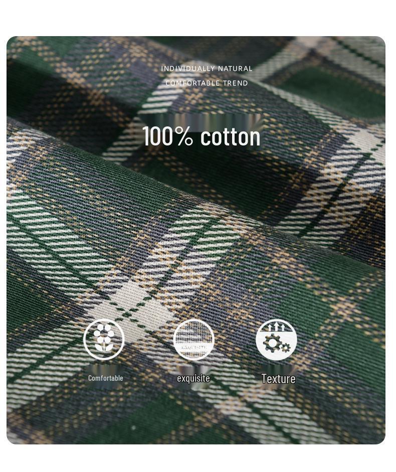 Men's Plaid Casual Long Sleeve Shirt - Versatile and Stylish for Spring and Autumn (Style 6120).
